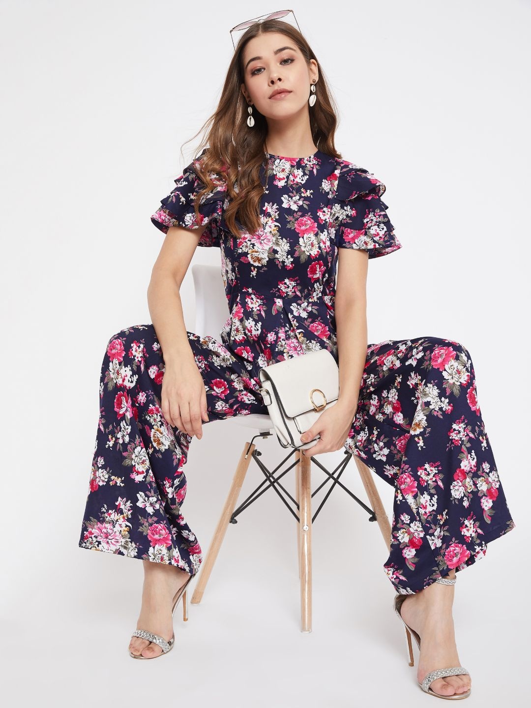 

Uptownie Lite Women Ruffle Sleeves Jumpsuit, Blue