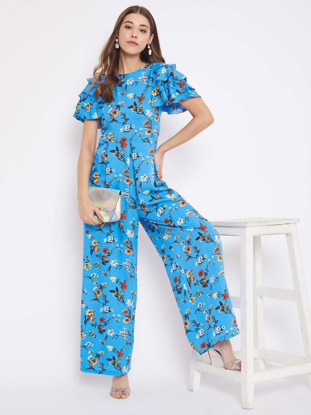 

Uptownie Lite Women Ruffle Sleeves Jumpsuit, Blue