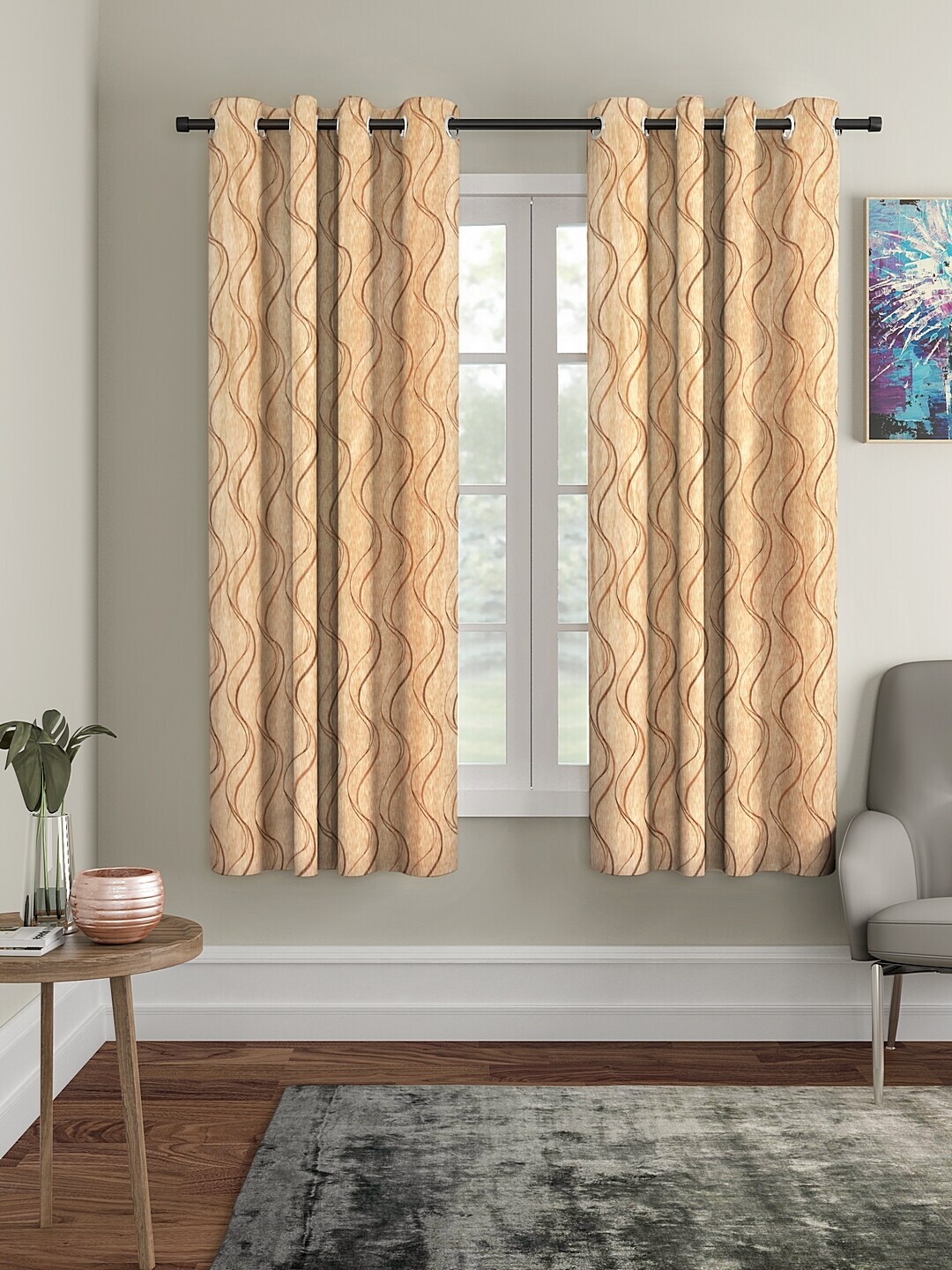 

Cortina Brown Set of 2 Long Door Curtains