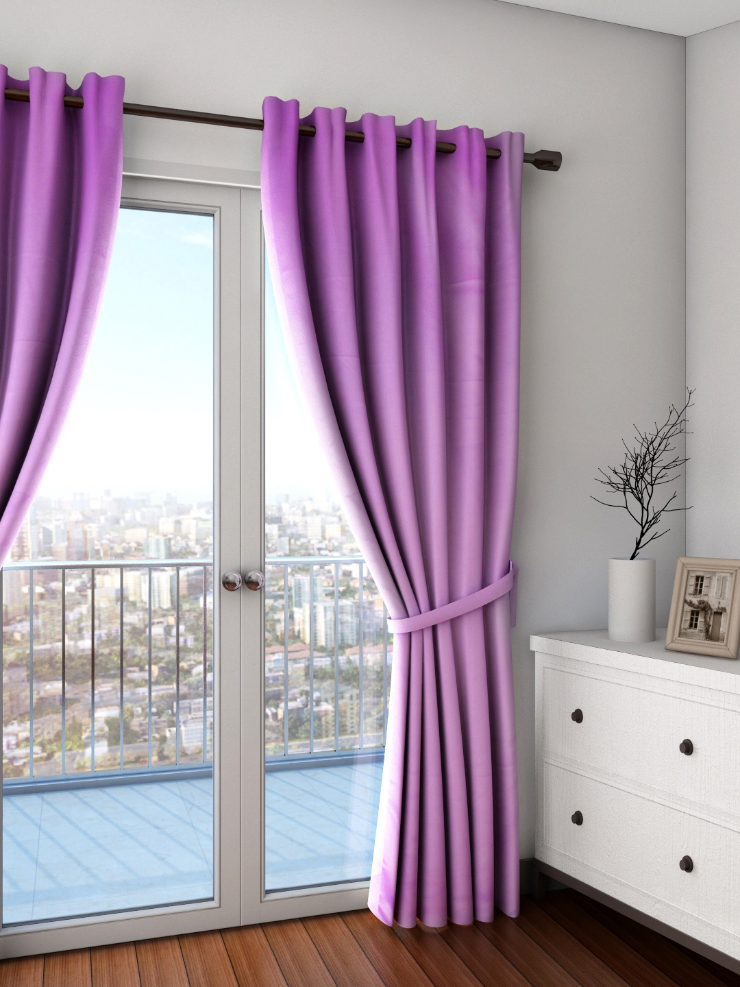 

SWAYAM Purple Single Blackout Door Curtain