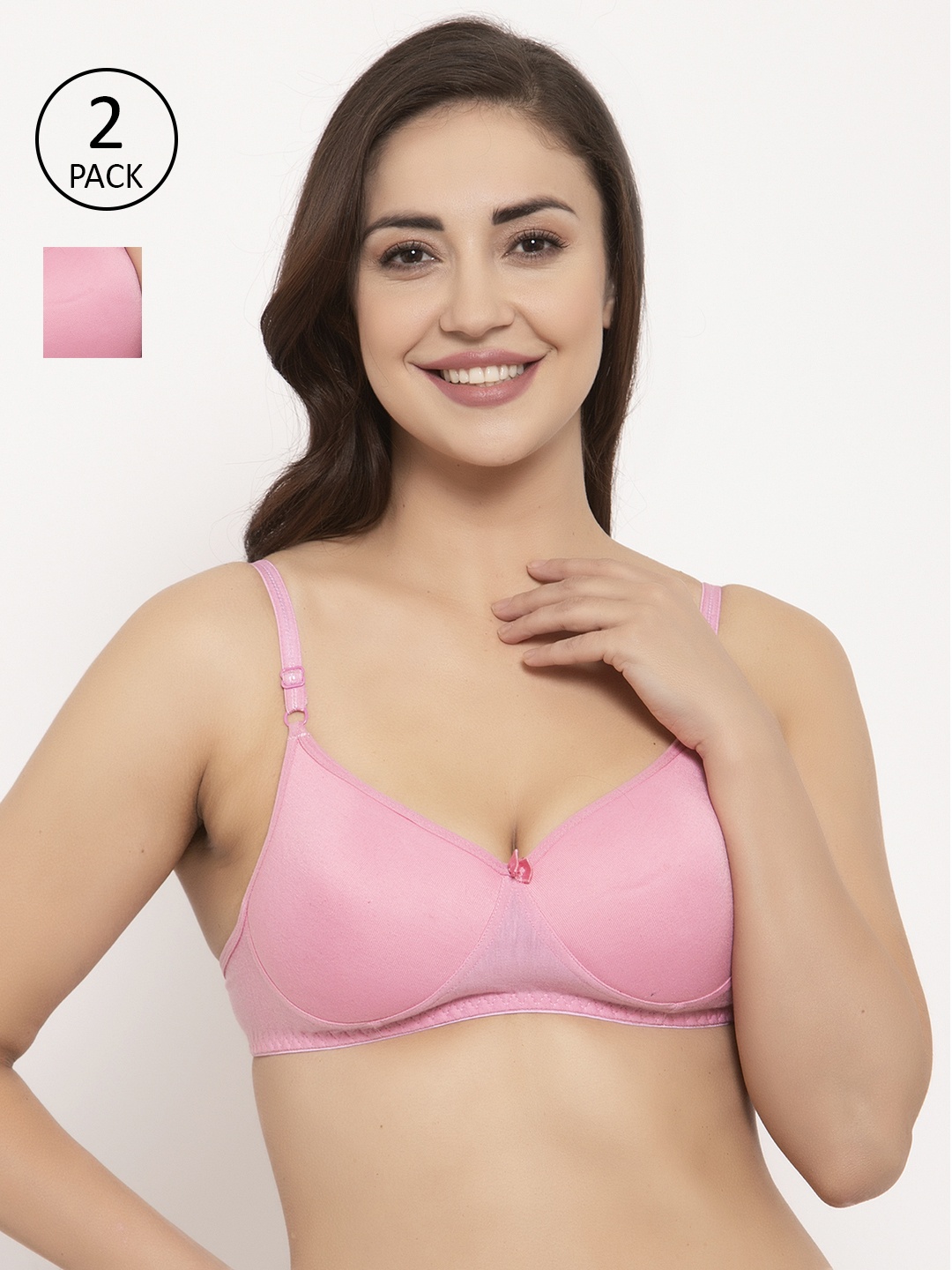 

GRACIT Pack of 2 Pink Solid Push Up Bra PW5-10-10-28B
