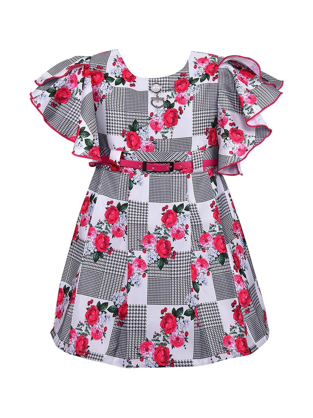 

Wish Karo Girls Red Printed A-Line Dress