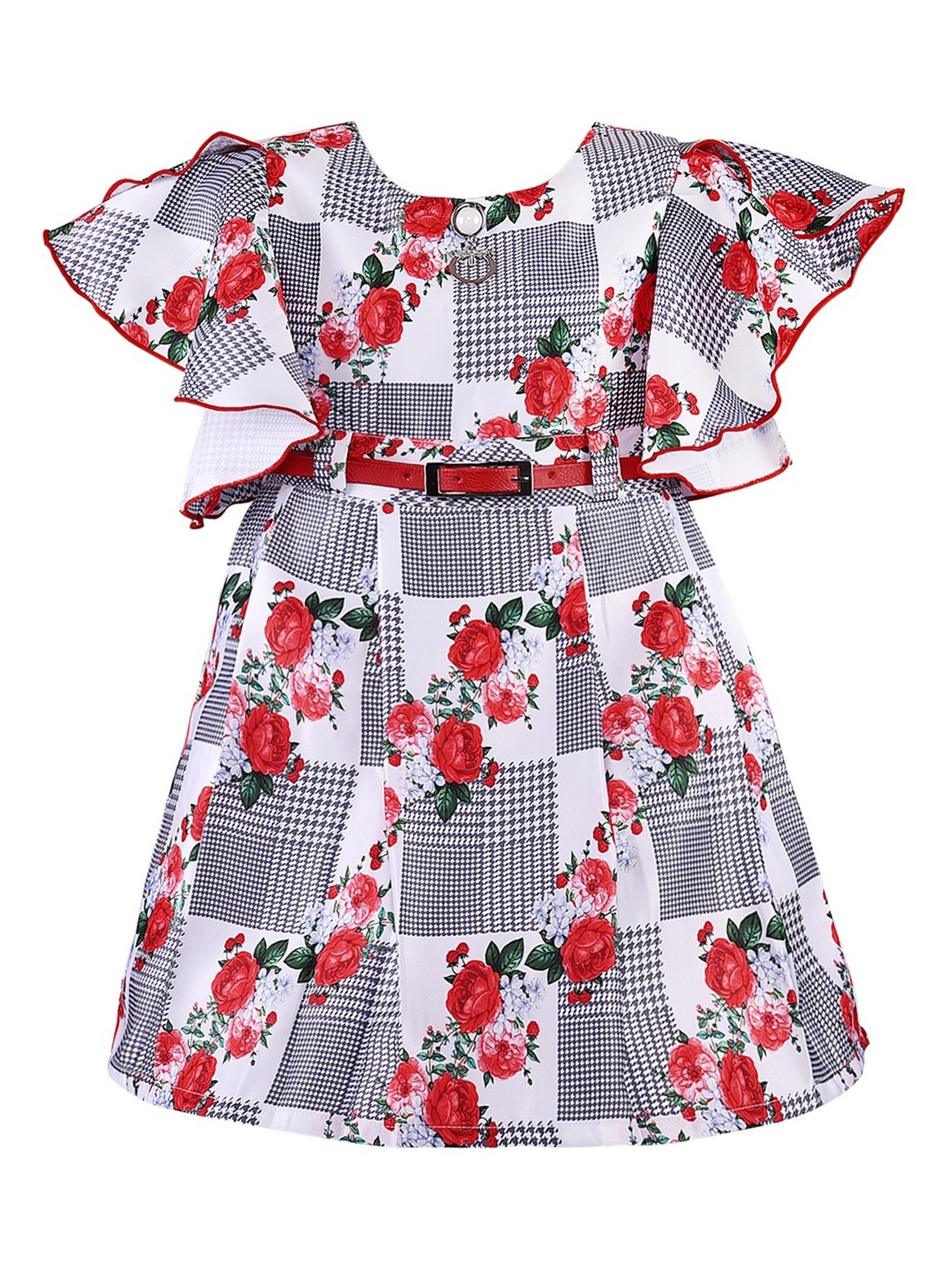 

Wish Karo Girls Pink Printed Fit and Flare Dress