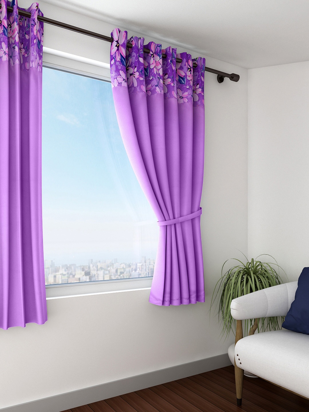 

SWAYAM Lavender Single Blackout Window Curtain