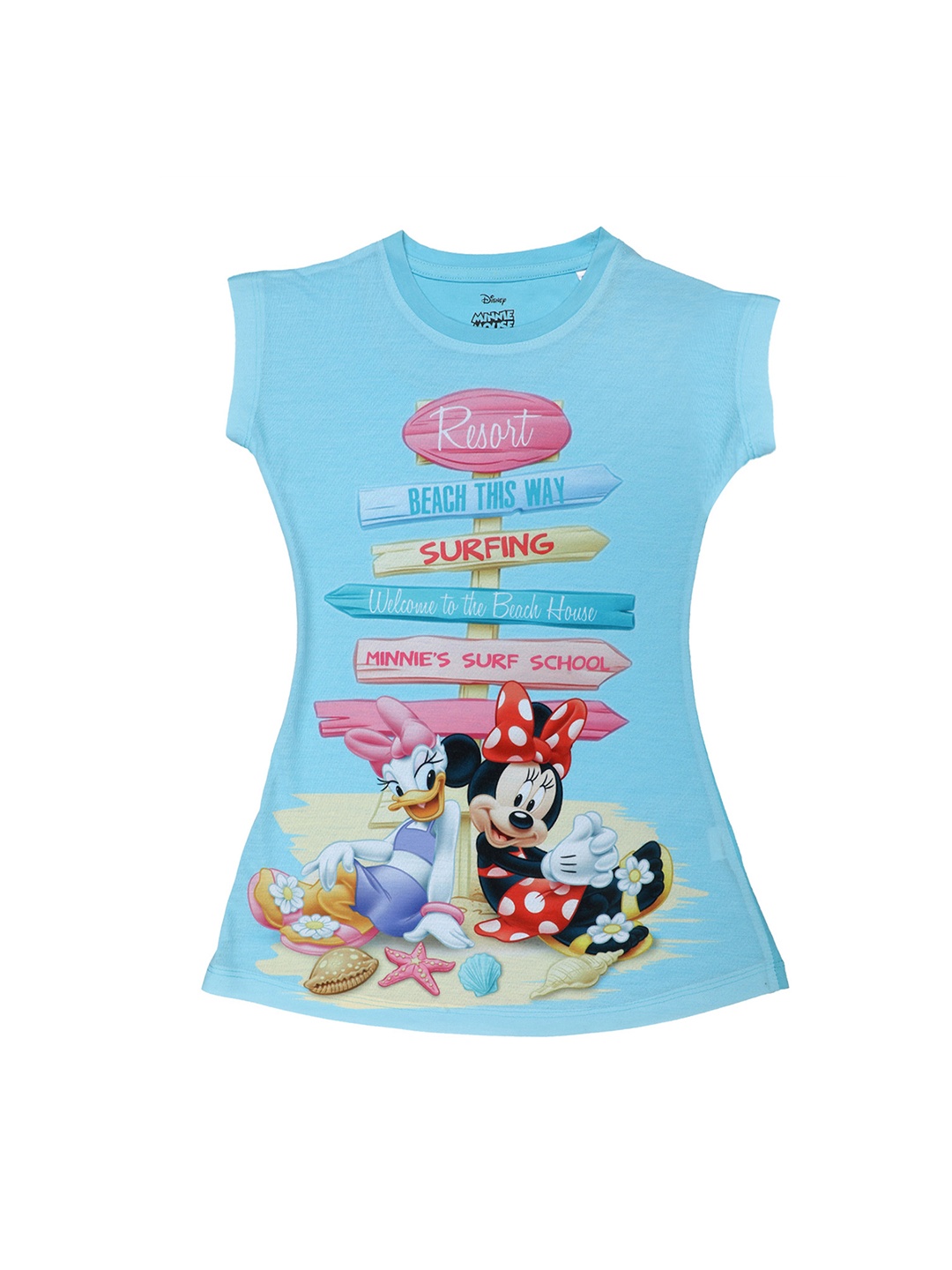 

Disney by Wear Your Mind Girls Blue Minnie Printed T-shirt Dress