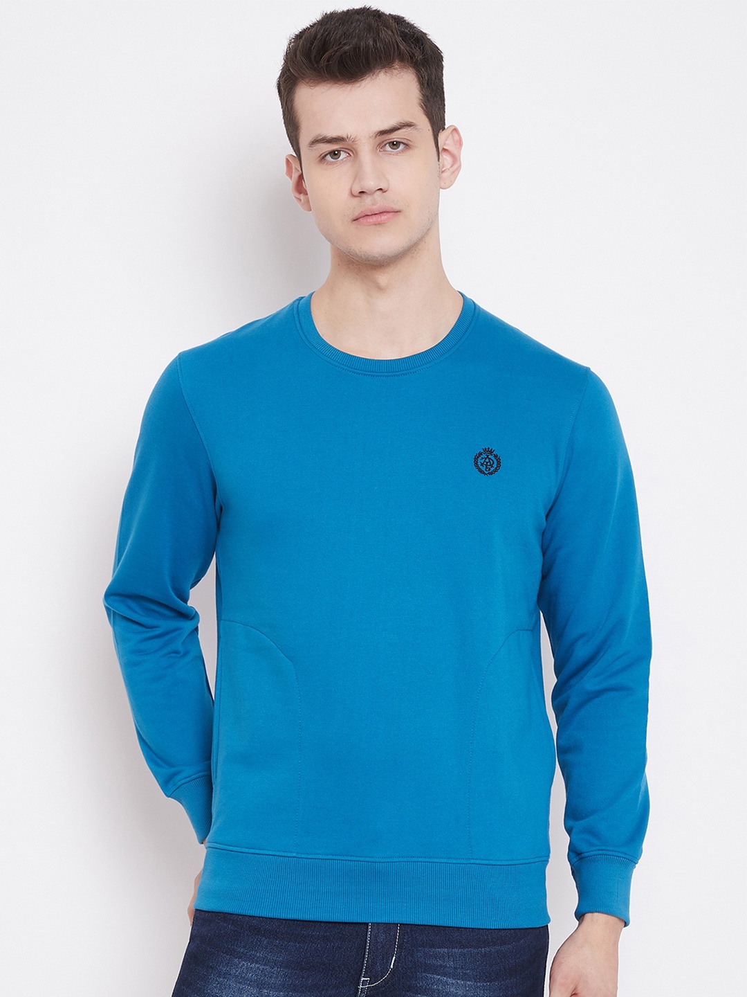 

Adobe Men Blue Solid Sweatshirt