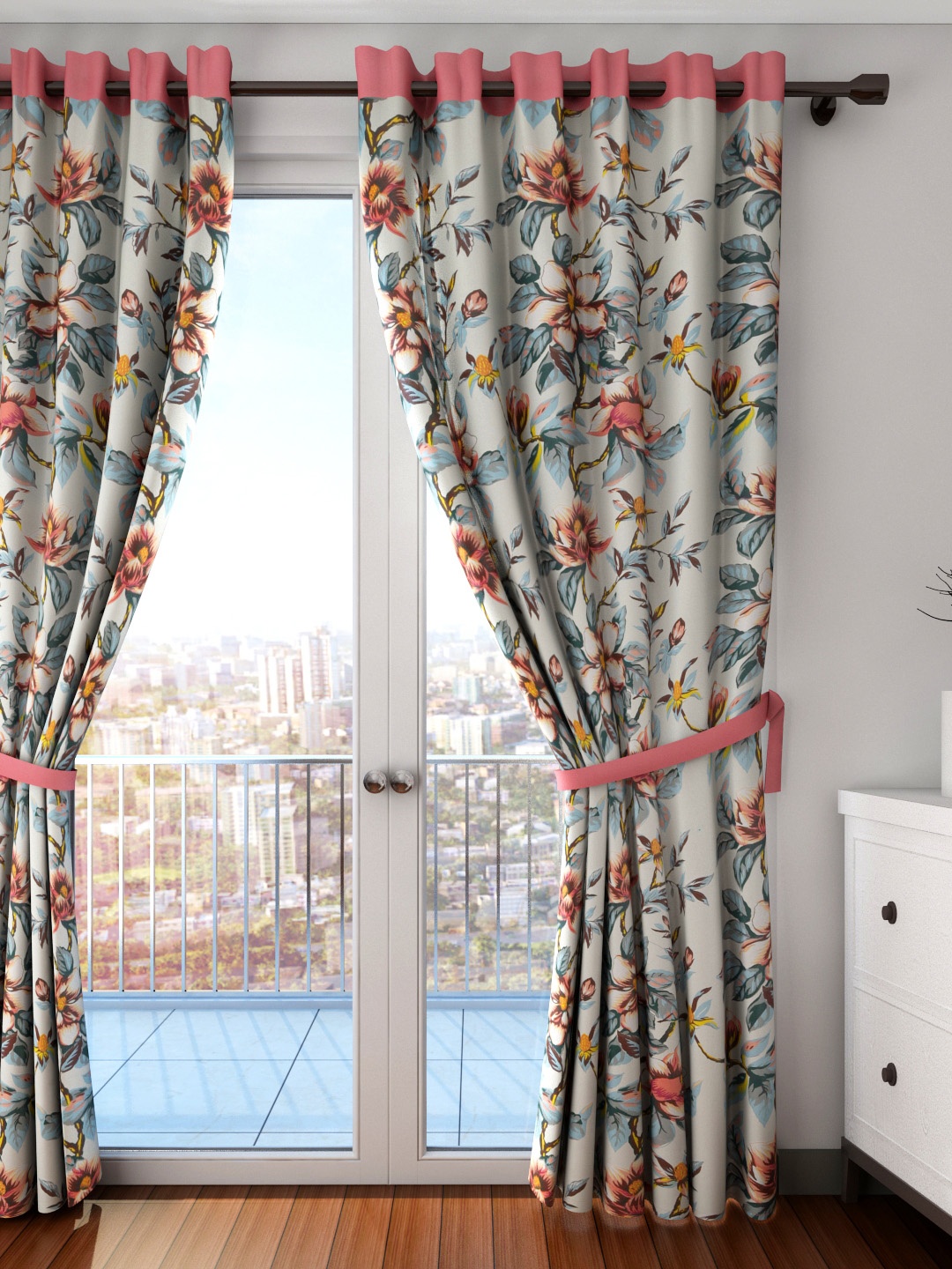 

SWAYAM Multicoloured Single Floral Print Long Door Curtain, Multi