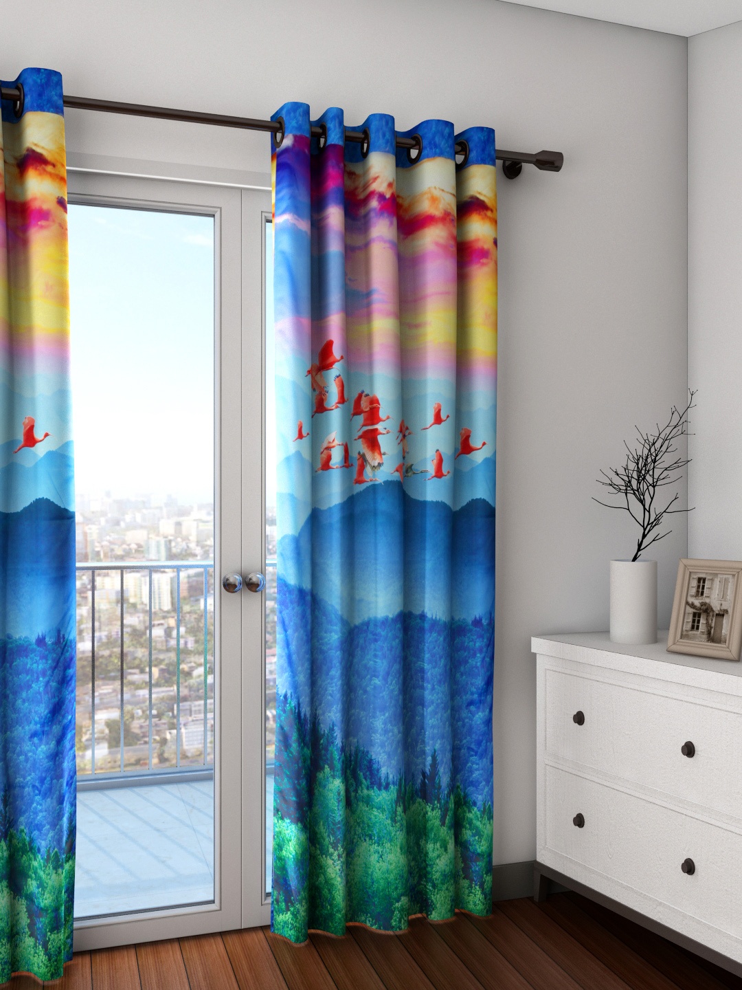 

Swayam Multicoloured Single Digital Print Blackout Door Curtain, Multi