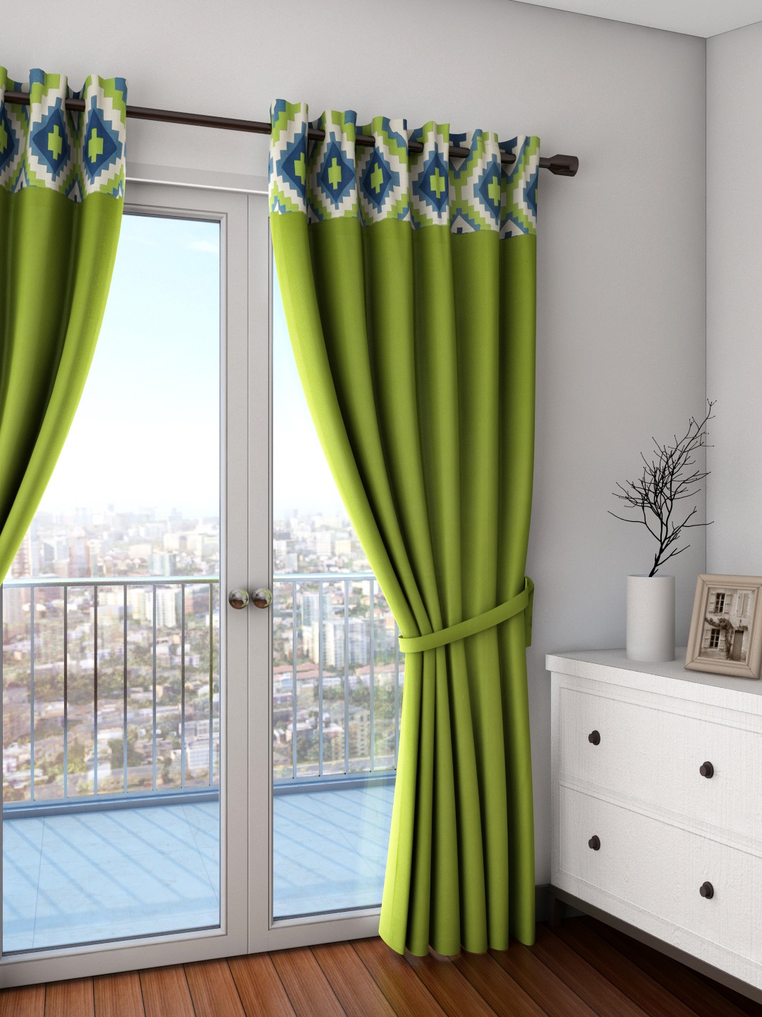 

SWAYAM Green Single Regular Door Curtain