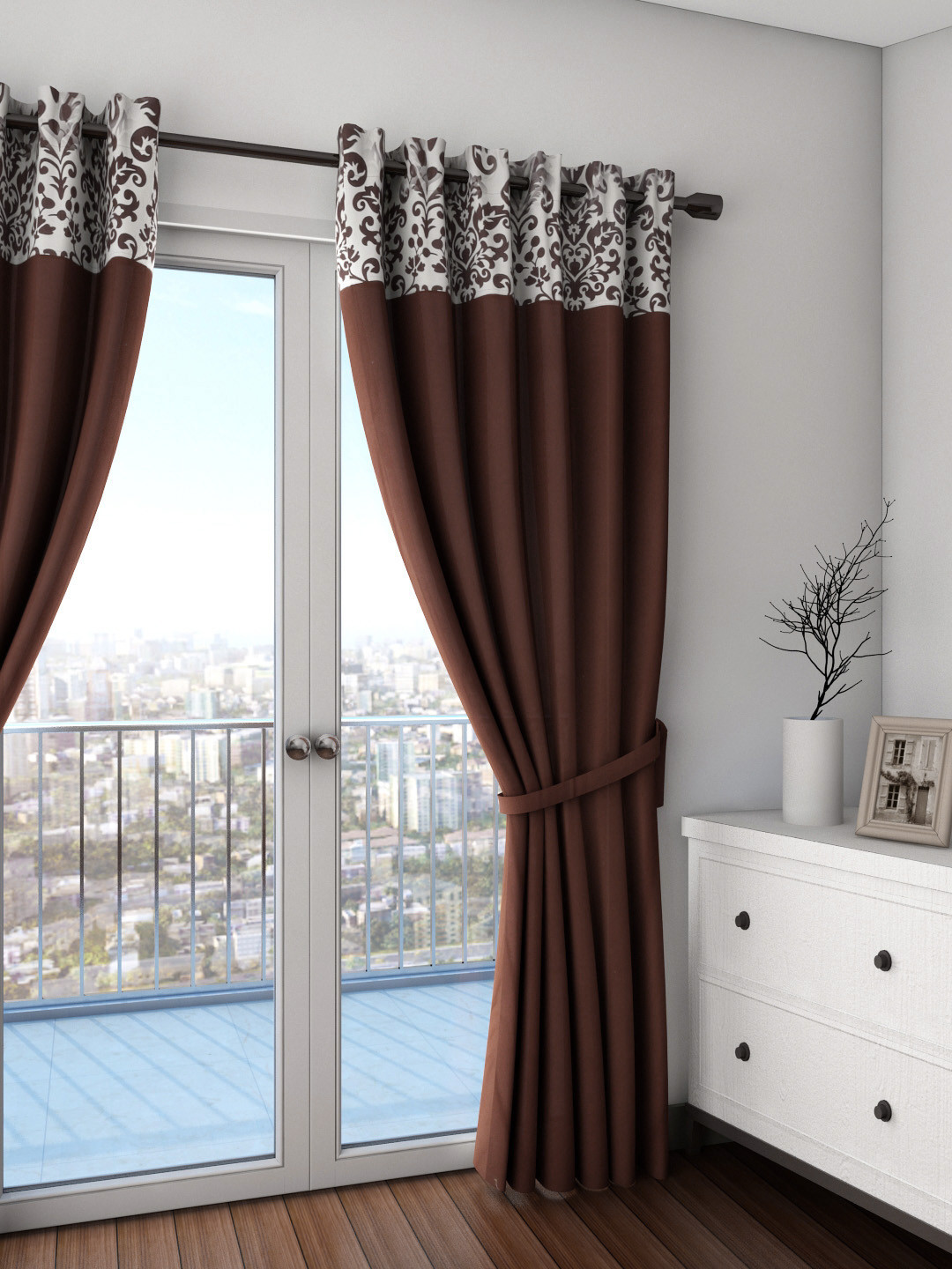 

SWAYAM Brown Single Door Curtain
