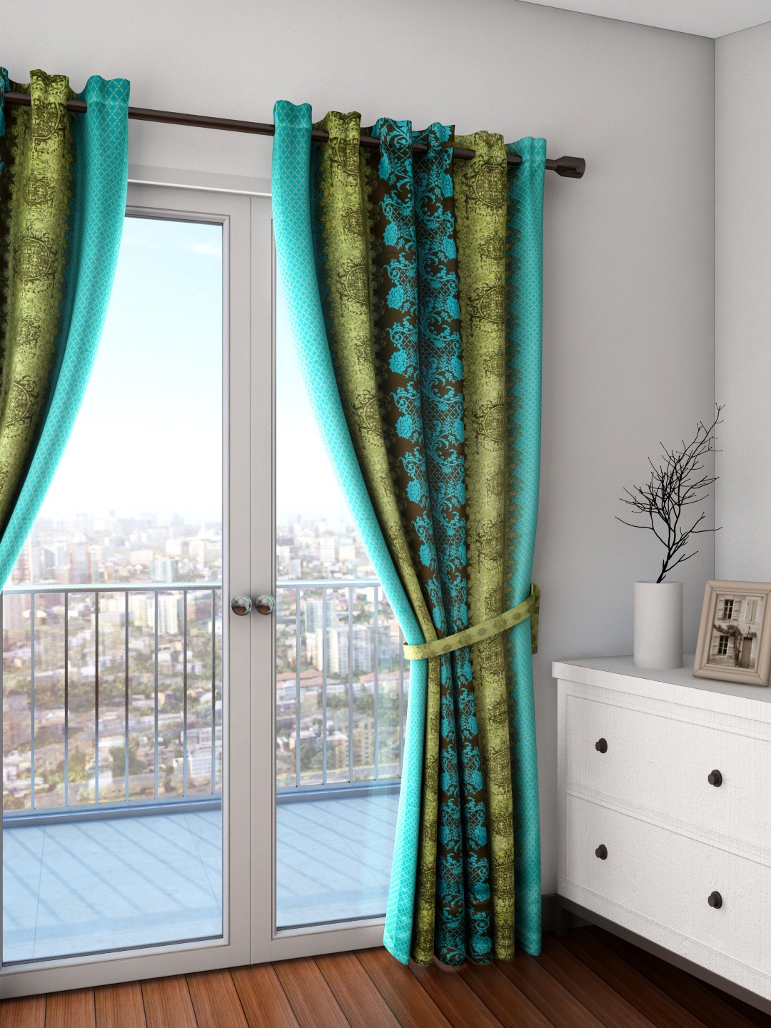 

SWAYAM Sigma Multicoloured Single Ethnic Print Blackout Door Curtain, Multi