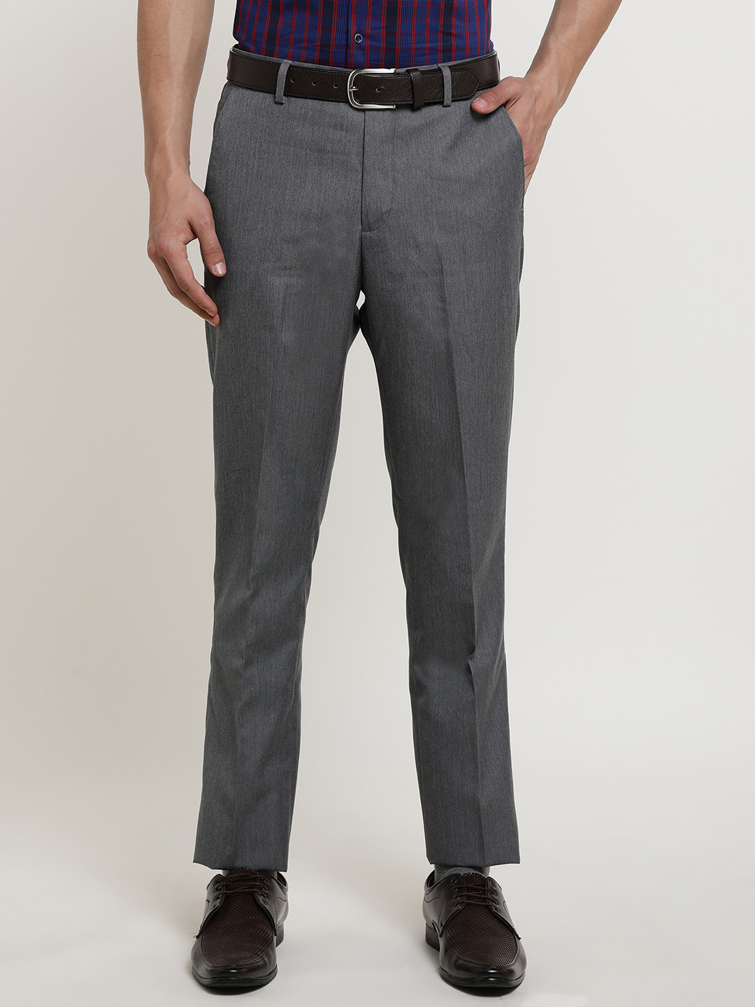 

Arrow New York Men Grey Tapered Fit Formal Trousers