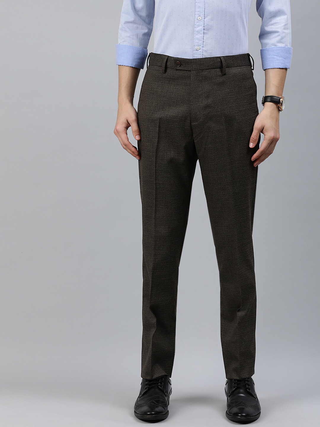 

Arrow Men Brown Tapered Fit Solid Semi-Formal Trousers