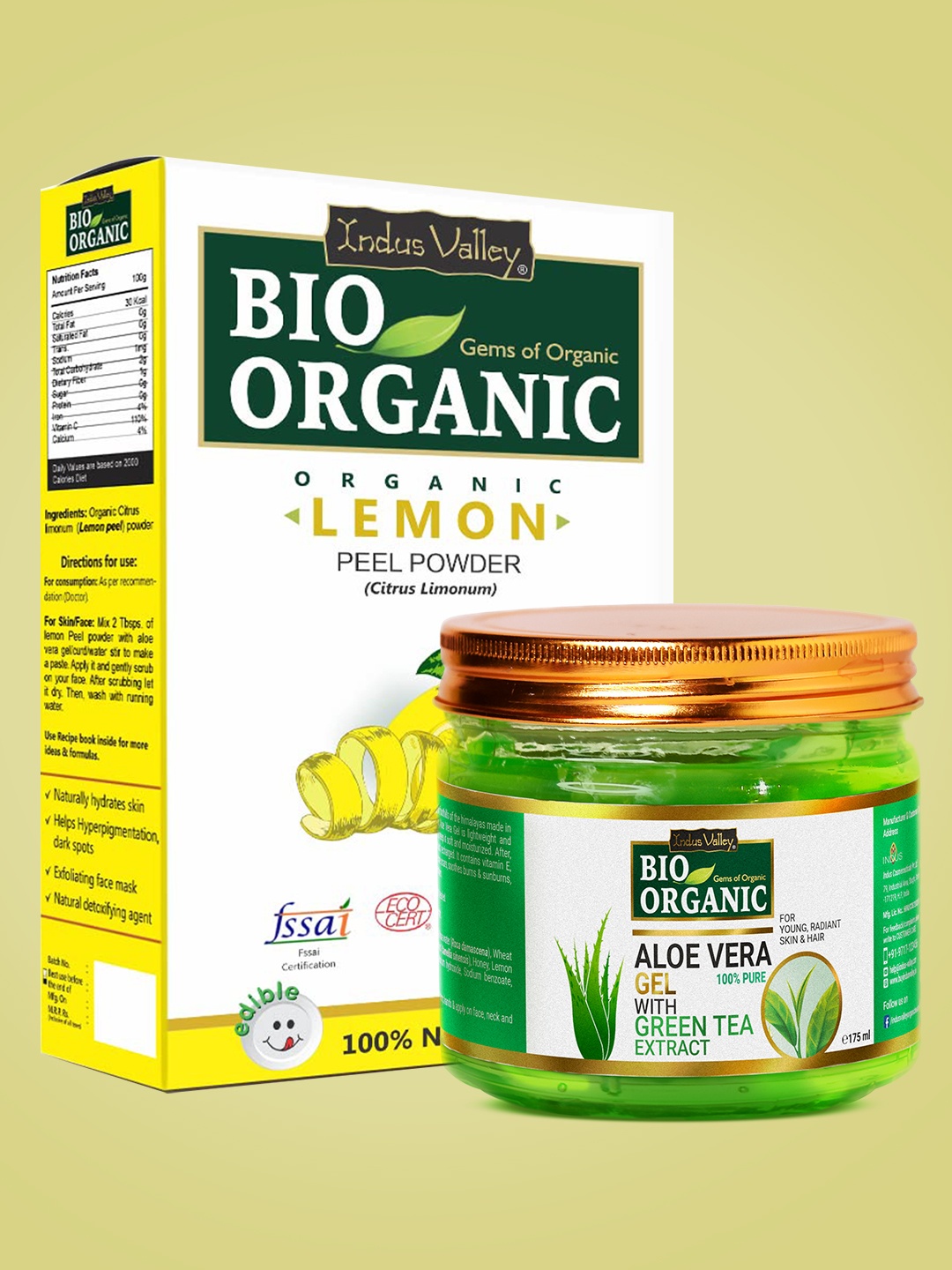 

Indus Valley Lemon Powder & Aloe Vera Gel Combo, Green