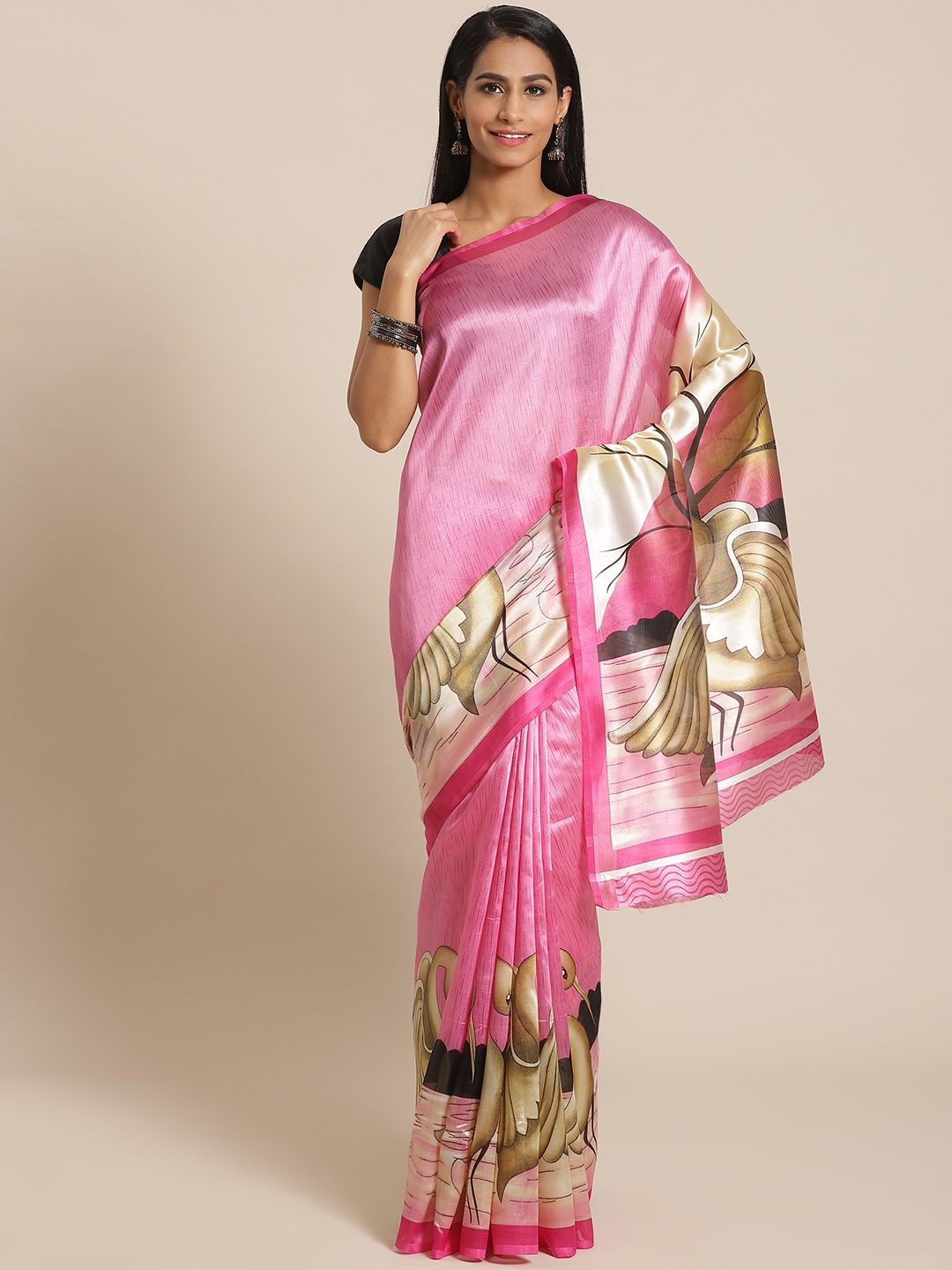 

KALINI Pink Printed Saree