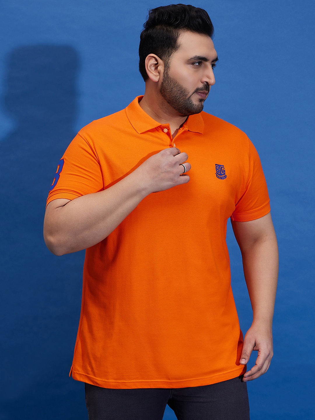 

bigbanana Men Orange Solid Polo Collar T-shirt