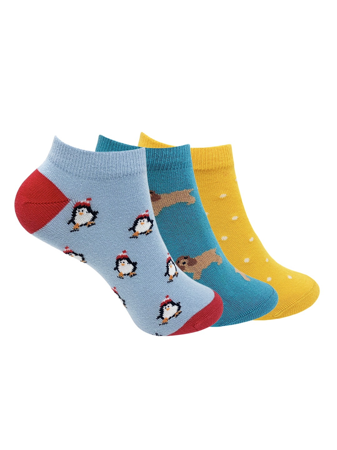 

Mint & Oak Women Pack Of 3 Assorted Ankle-Length Socks