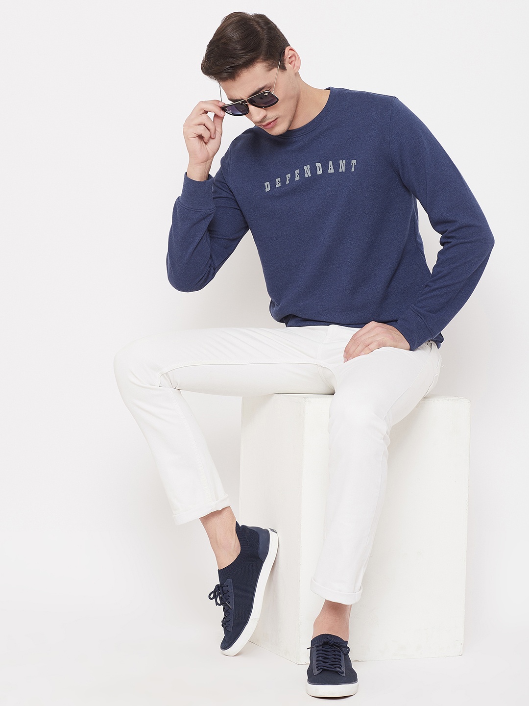 

Crimsoune Club Men Blue Solid Sweatshirt