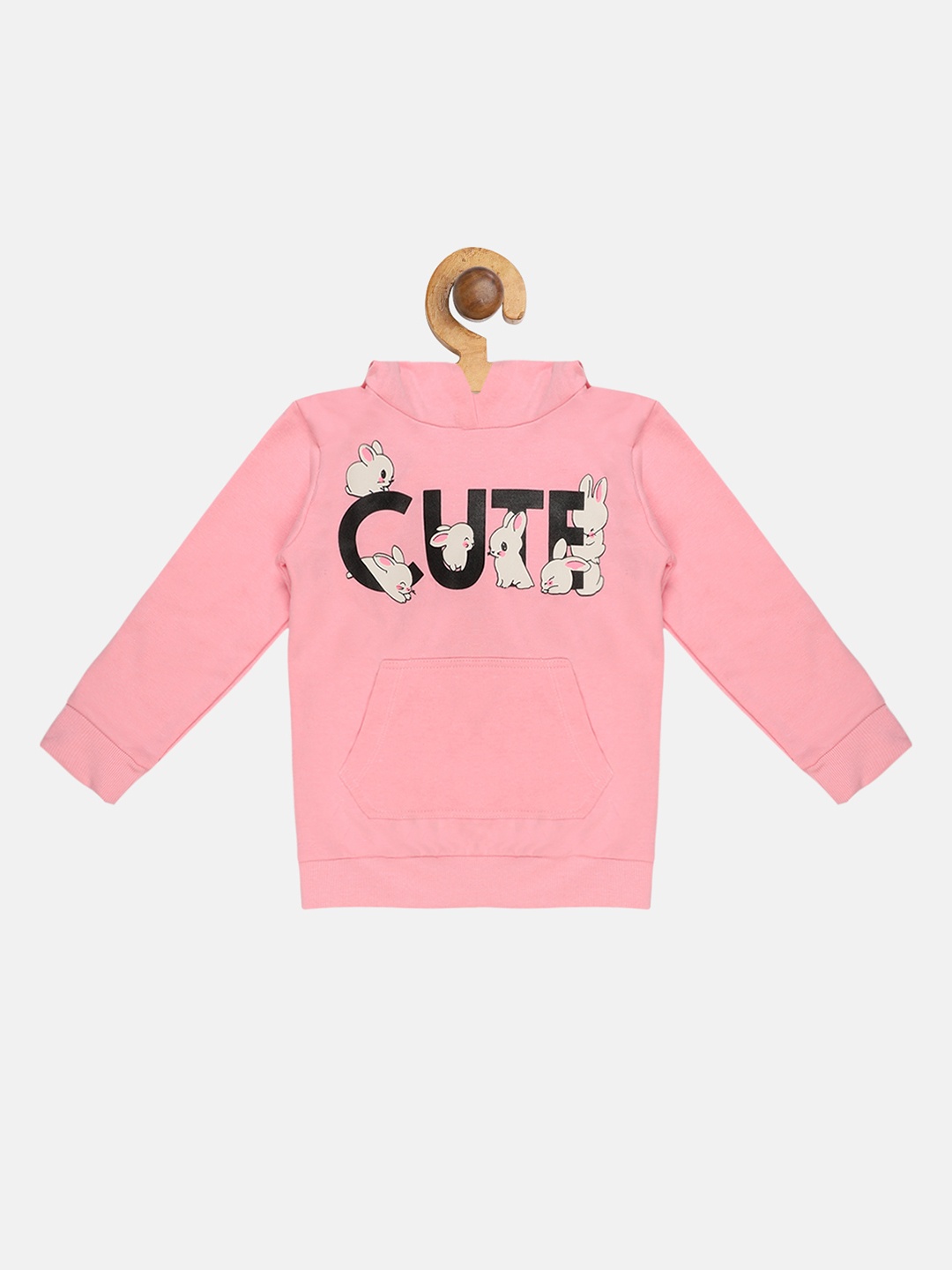 

Lazy Shark Girls Pink Printed Hooded Sweatshirt
