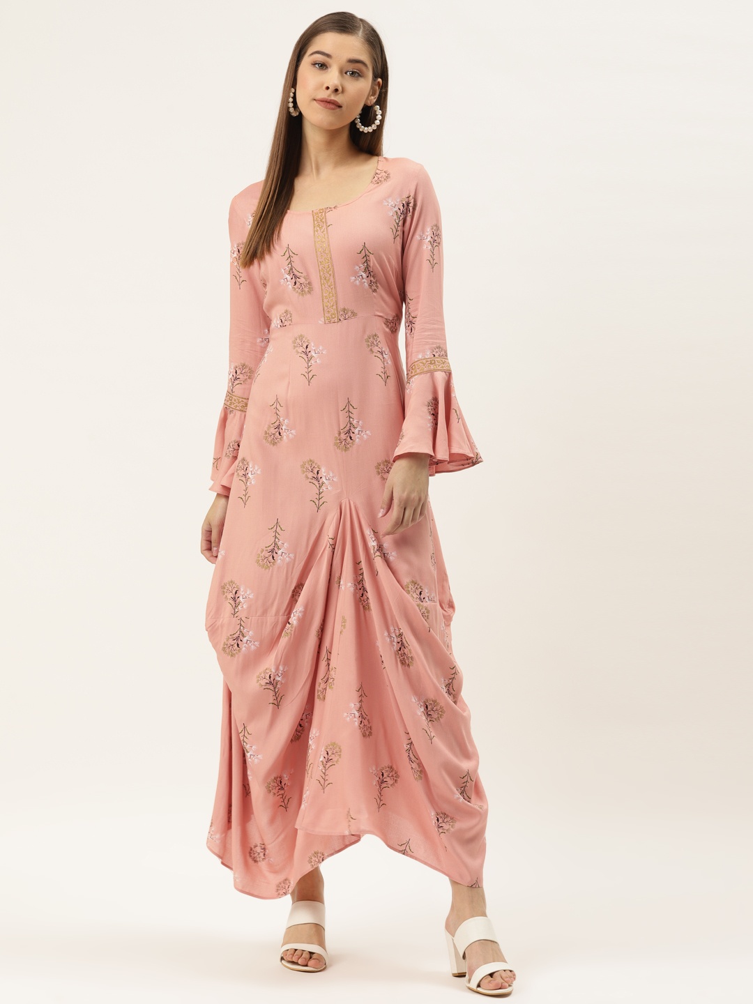 

MABISH by Sonal Jain Printed Maxi Ethnic Dress, Rose