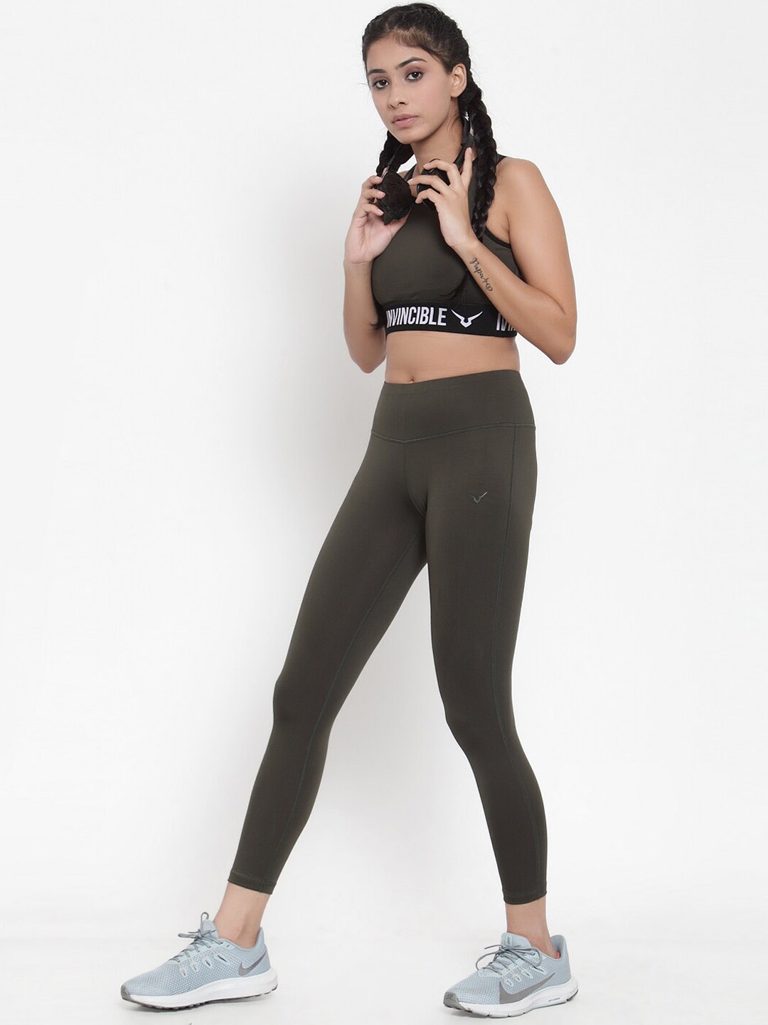 

Invincible Women Mesh Back Sports Bra, Olive