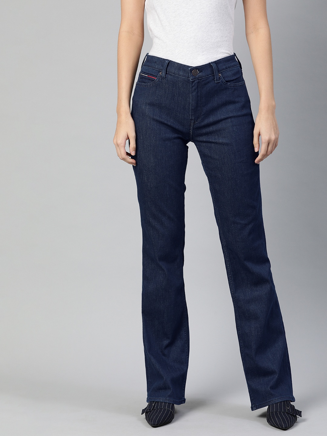 

Tommy Hilfiger Women Blue Flared Mid-Rise Clean Look Stretchable Jeans