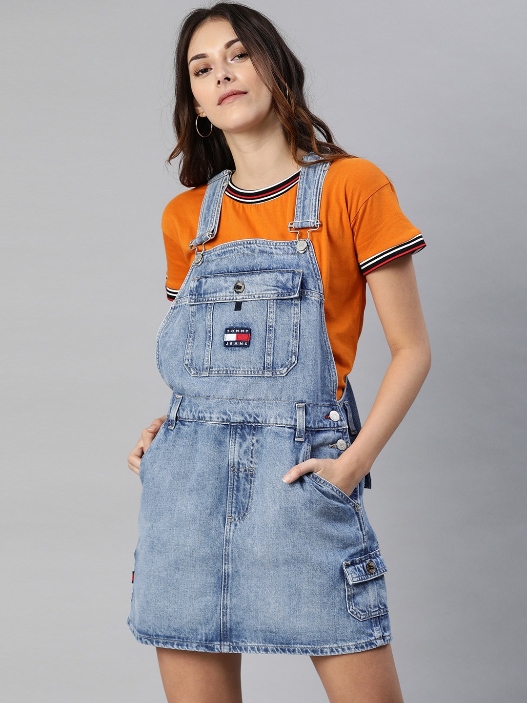 

Tommy Hilfiger Women Blue Solid Pinafore Dress