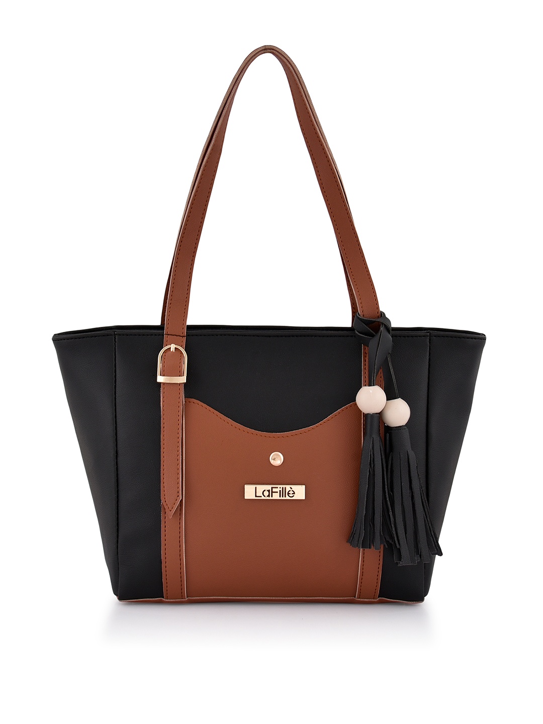 

LaFille Black & Brown Colourblocked Shoulder Bag