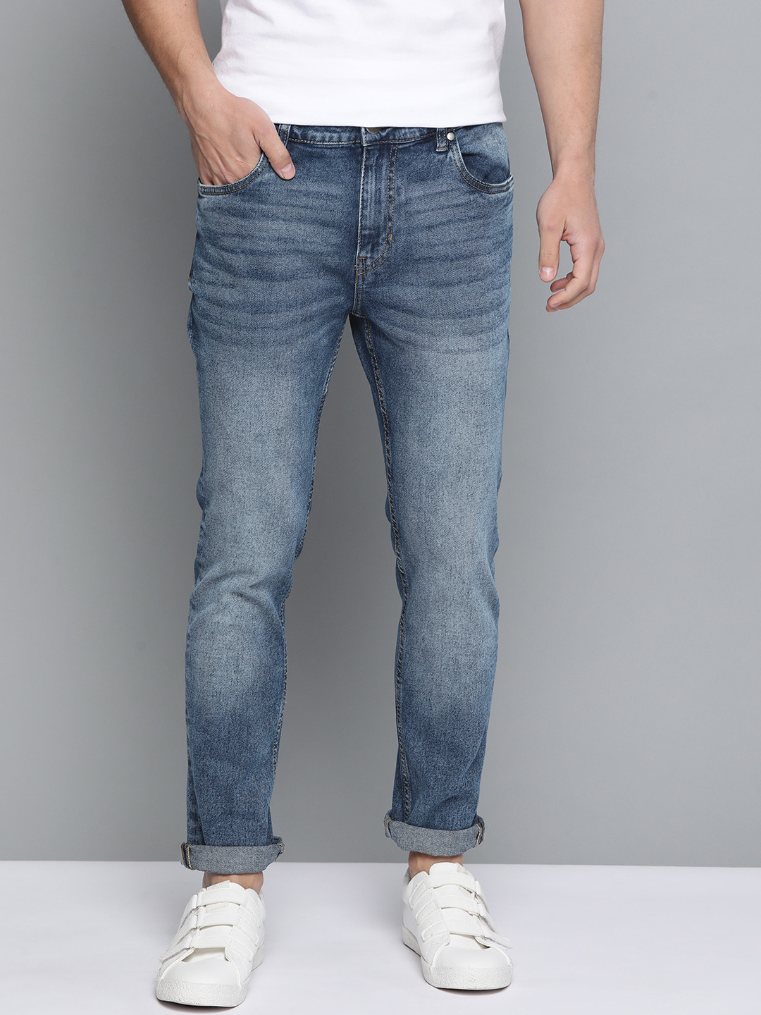 

Mast & Harbour Men Blue Skinny Fit Mid-Rise Clean Look Stretchable Jeans