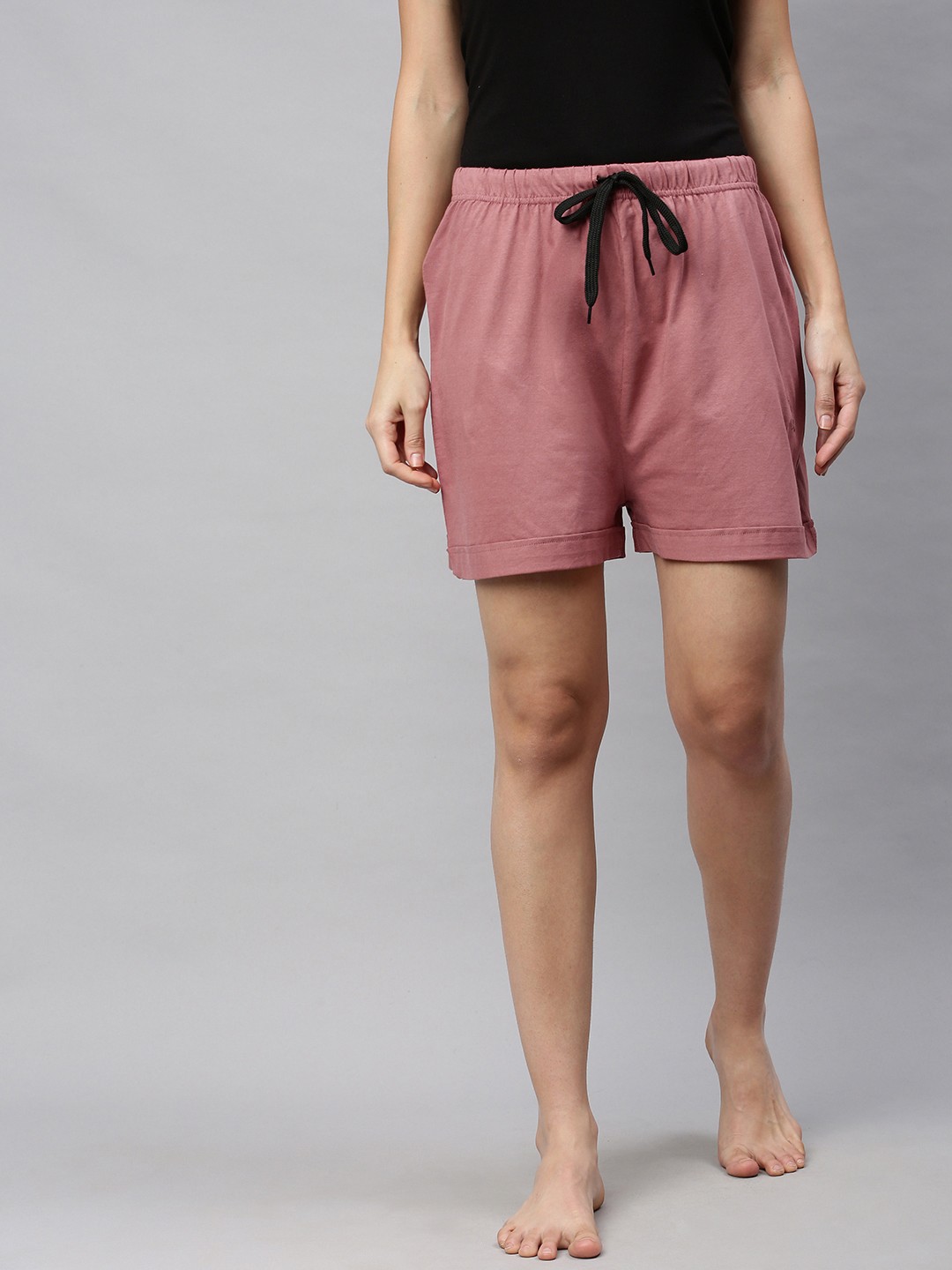 

QUARANTINE Women Pink Solid Regular Fit Regular Shorts