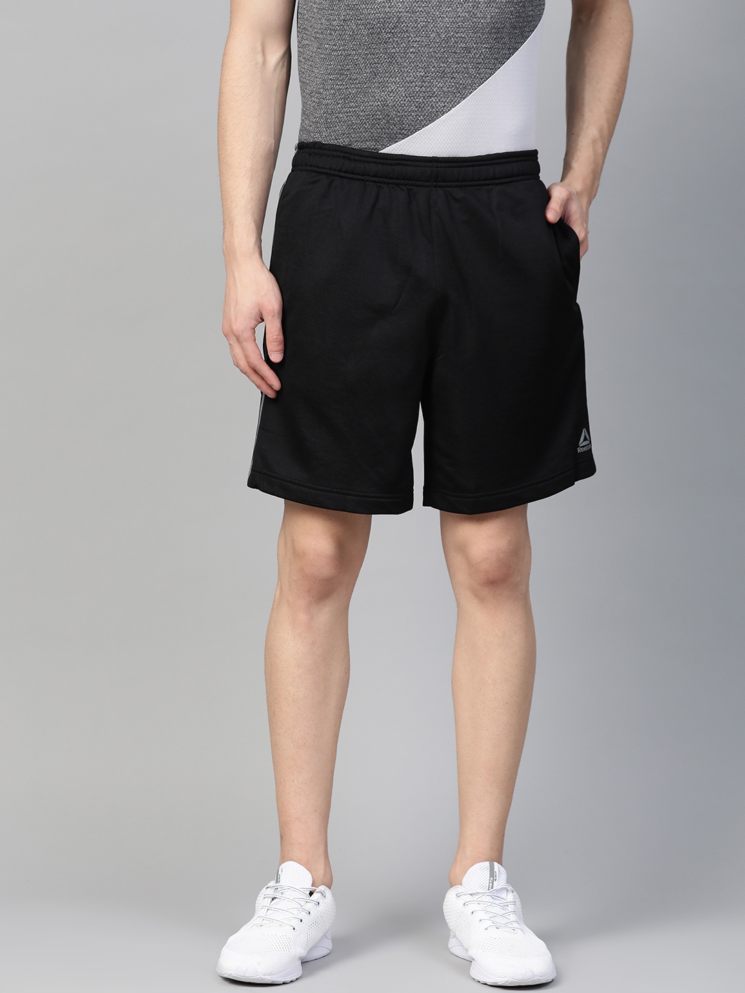 

Reebok Men Black Solid Terry Training Shorts