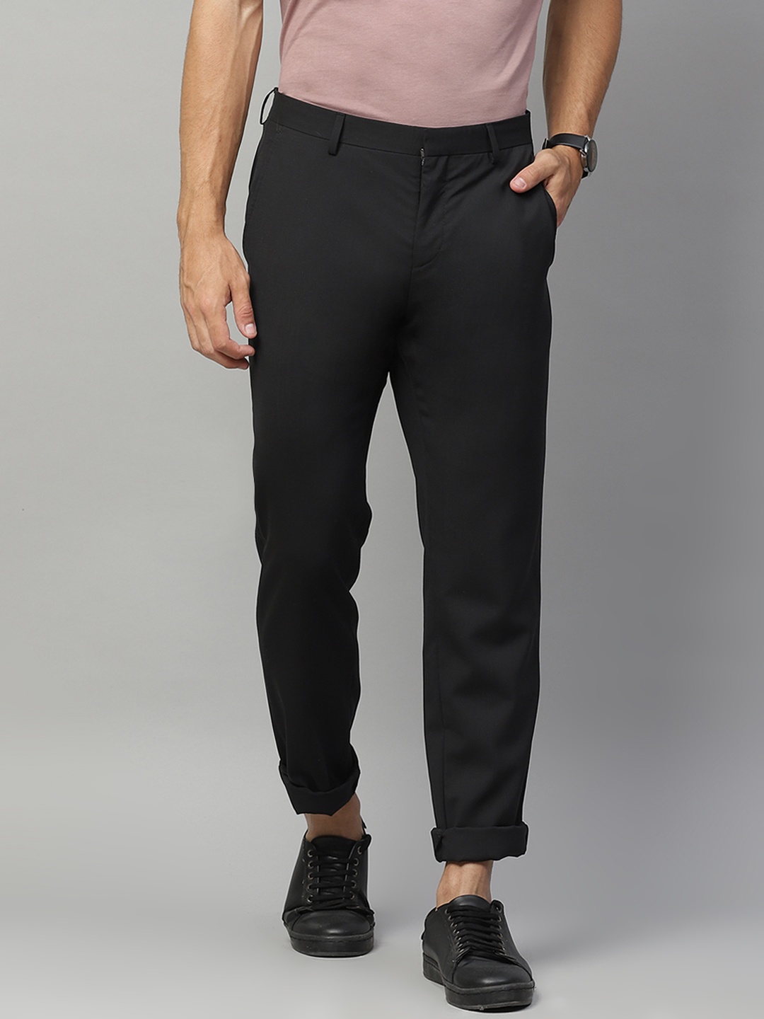 

Tommy Hilfiger Men Black Regular Trousers