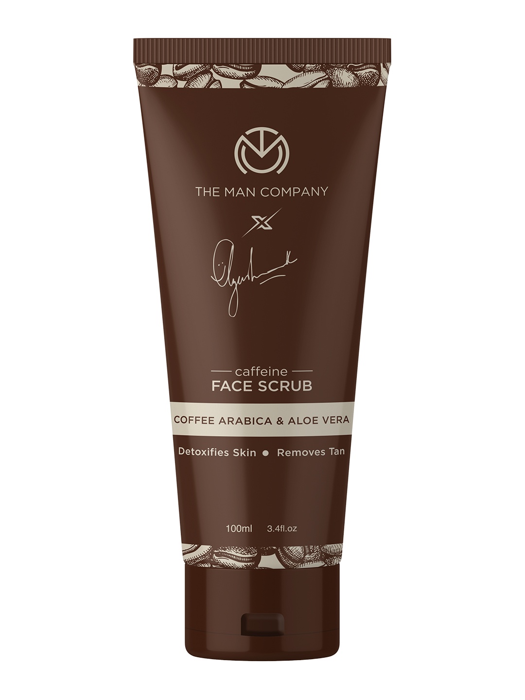 

THE MAN COMPANY Coffee Arabica & Aloe Vera Caffeine Face Scrub 100 ml, Coffee brown