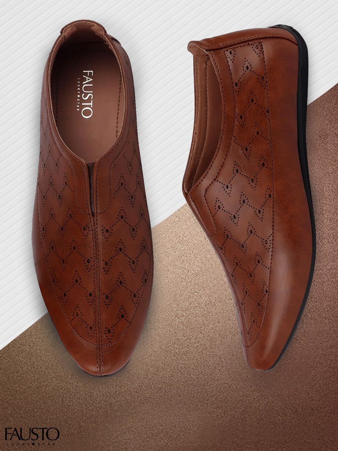 

FAUSTO Men Brown Memory Foam Mojaris