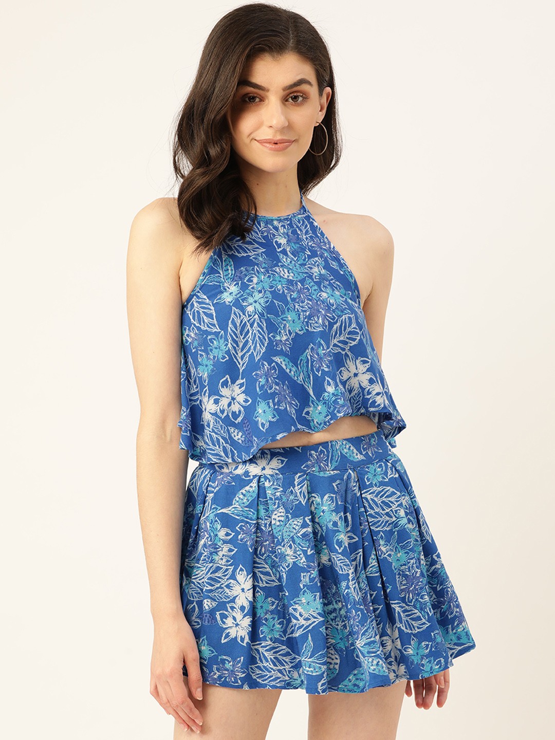 

Sera Women Blue Floral Print Co-ordinate Set