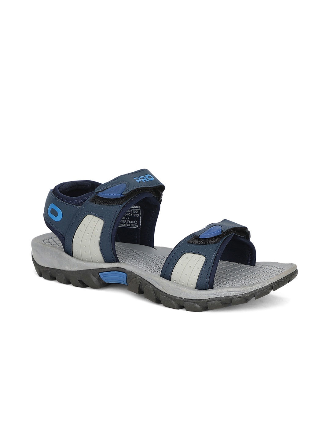 

Khadims Men Navy Blue & Grey Sports Sandal