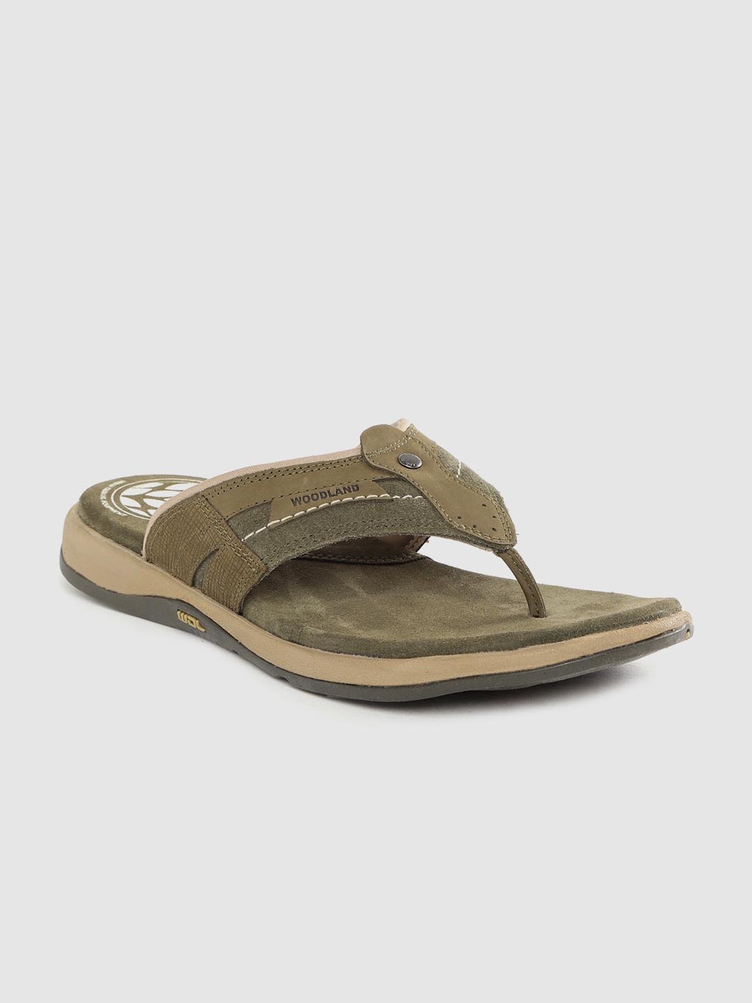 

Woodland Men Olive Green Leather Comfort Sandals