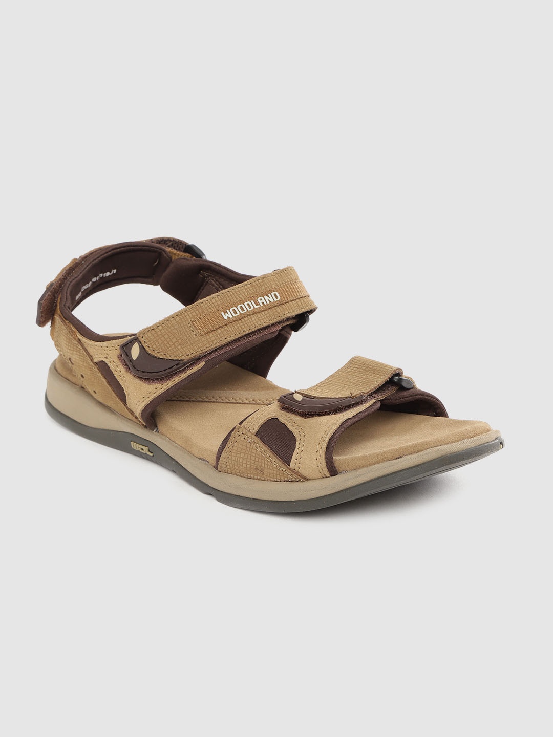 

Woodland Men Camel Brown Leather Textured Comfort Sandals