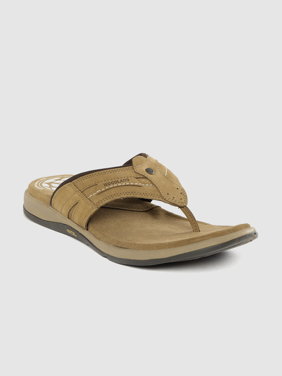 

Woodland Men Beige Solid Nubuck Comfort Sandals