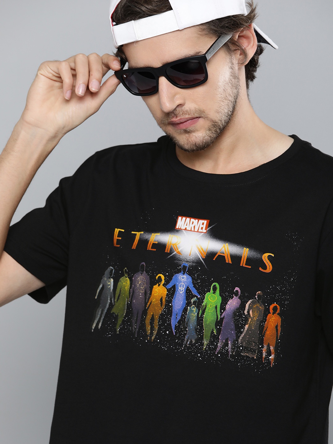 

Kook N Keech Marvel Men Black Graphic Printed Pure Cotton T-shirt