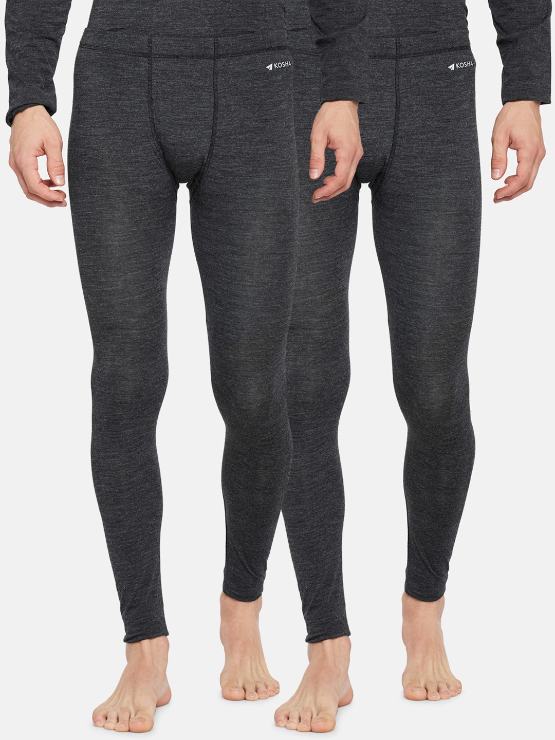 

Kosha Men Charcoal Merino Wool & Bamboo Thermal Bottoms Pack of 2