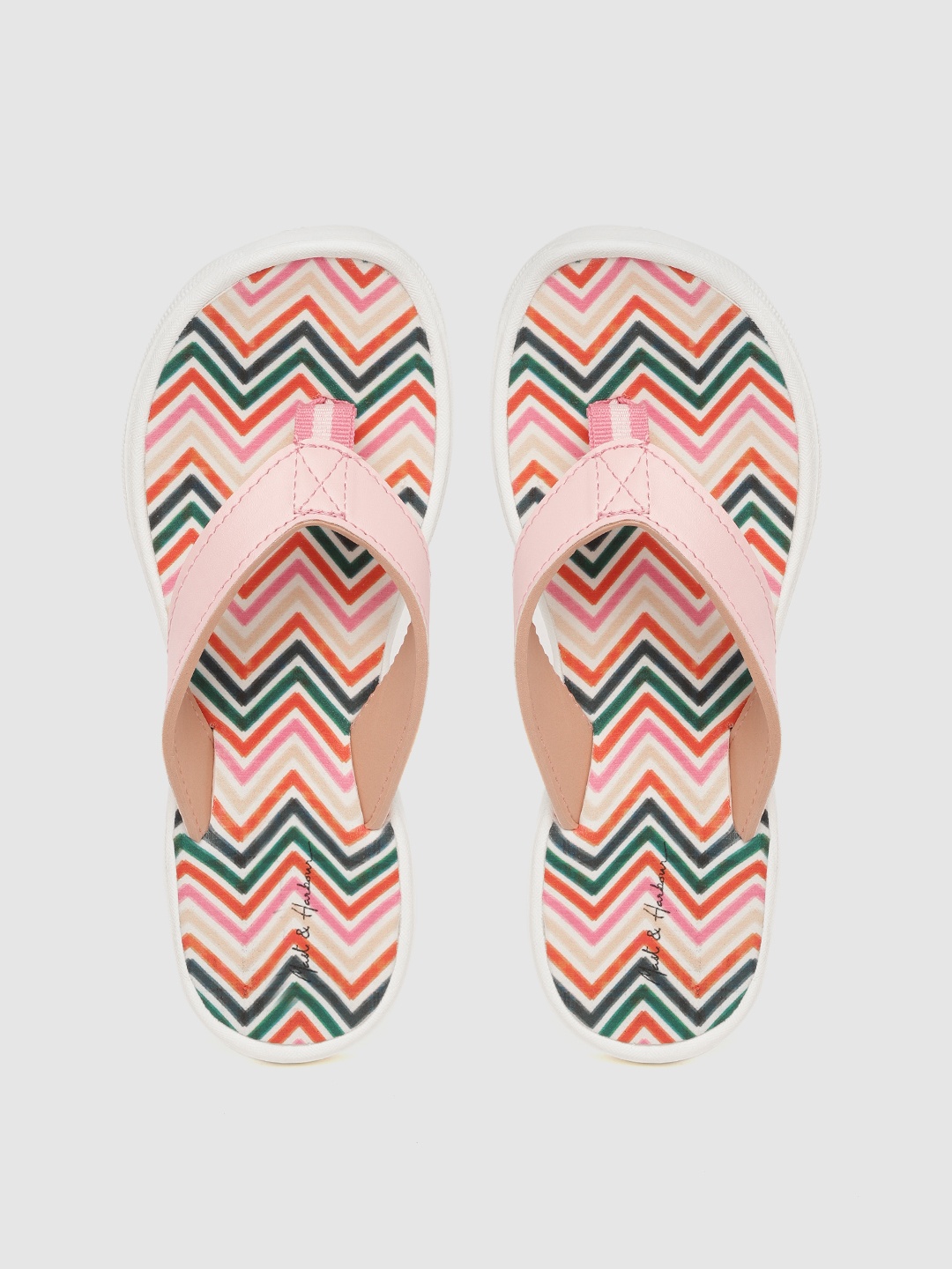 

Mast & Harbour Women Multicoloured Chevron Printed Thong Flip-Flops, Multi