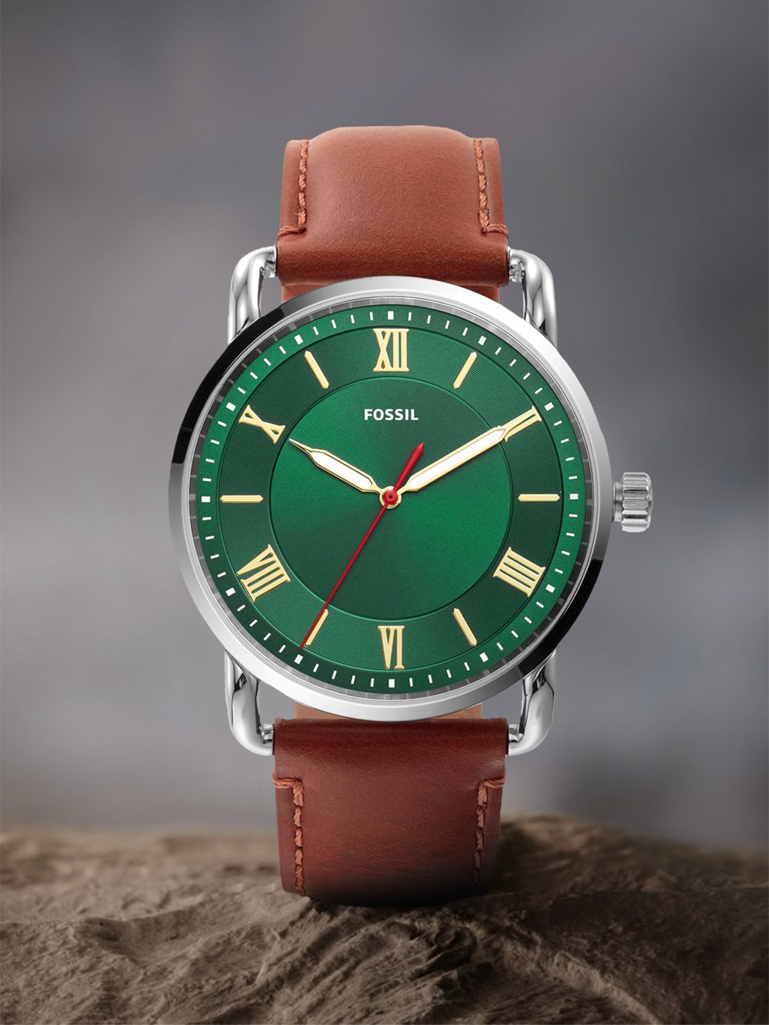 

Fossil Men Green Leather Analogue Watch FS5737