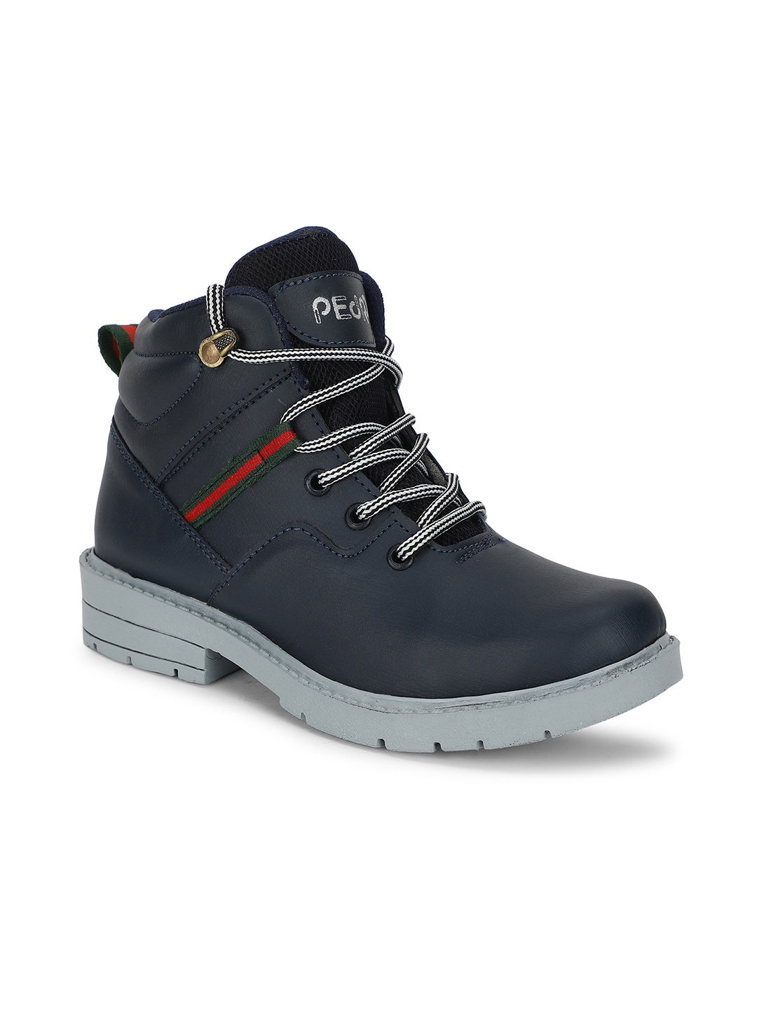 

Khadims Boys Navy Blue Solid Synthetic High-Top Sneakers
