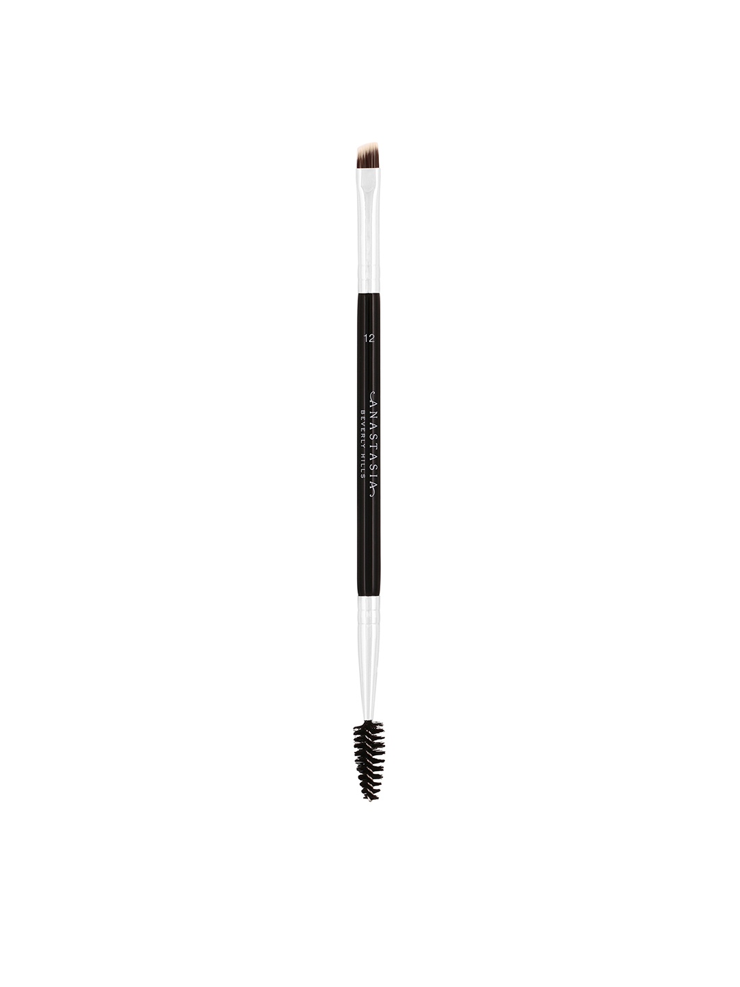 

ANASTASIA BEVERLY HILLS Black & Silver-Toned Dual-Ended Firm Angled Brush - 12