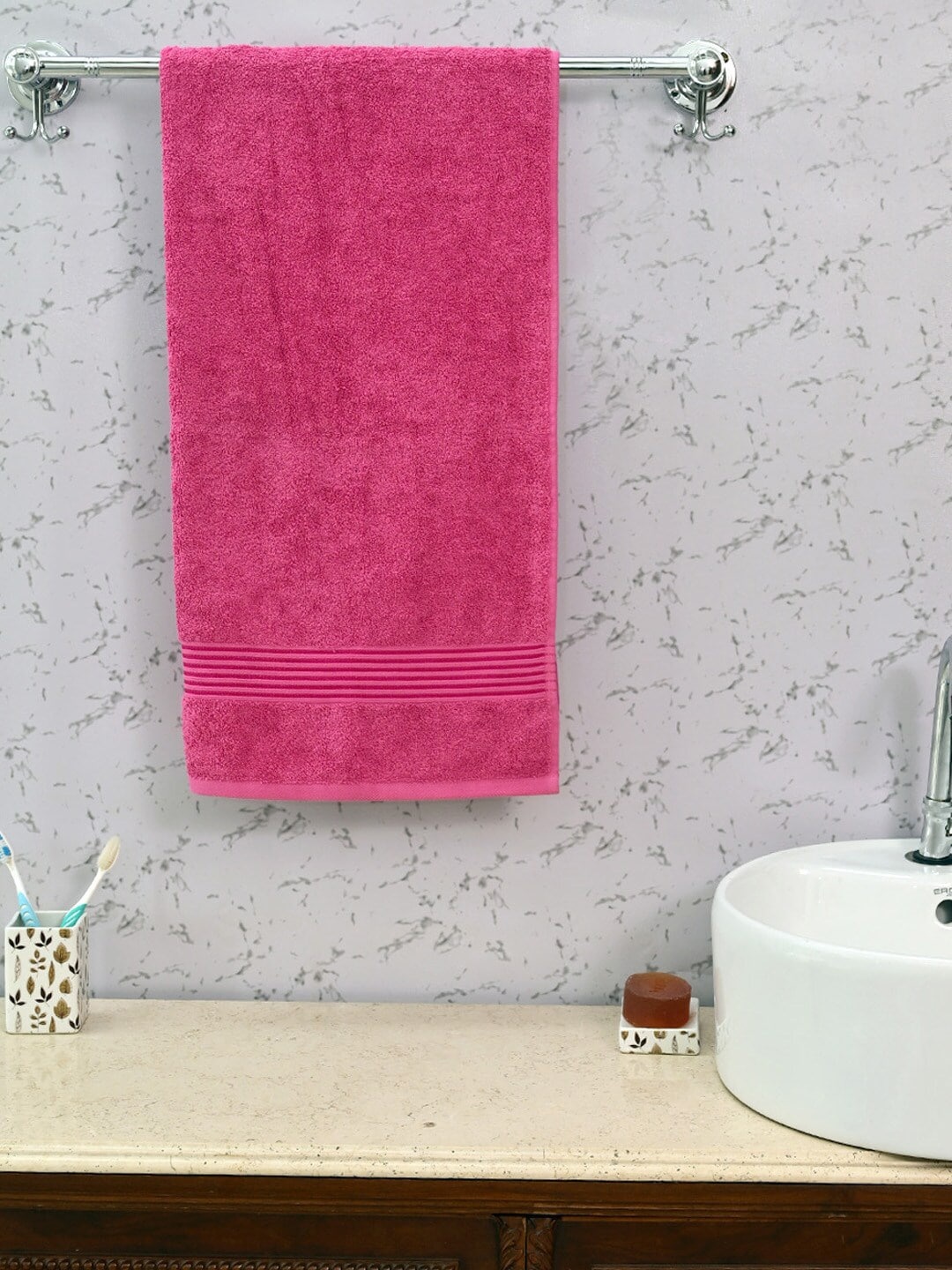 

AVI Living Glam Egyptian Cotton BathTowel, 500 GSM, Pink
