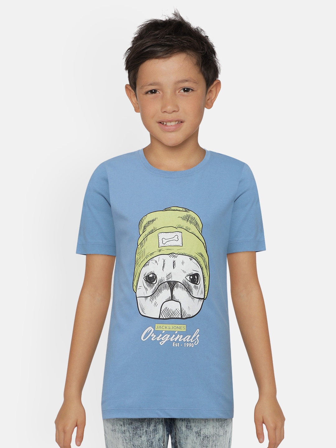 

Jack & Jones Boys Blue Printed Round Neck T-shirt