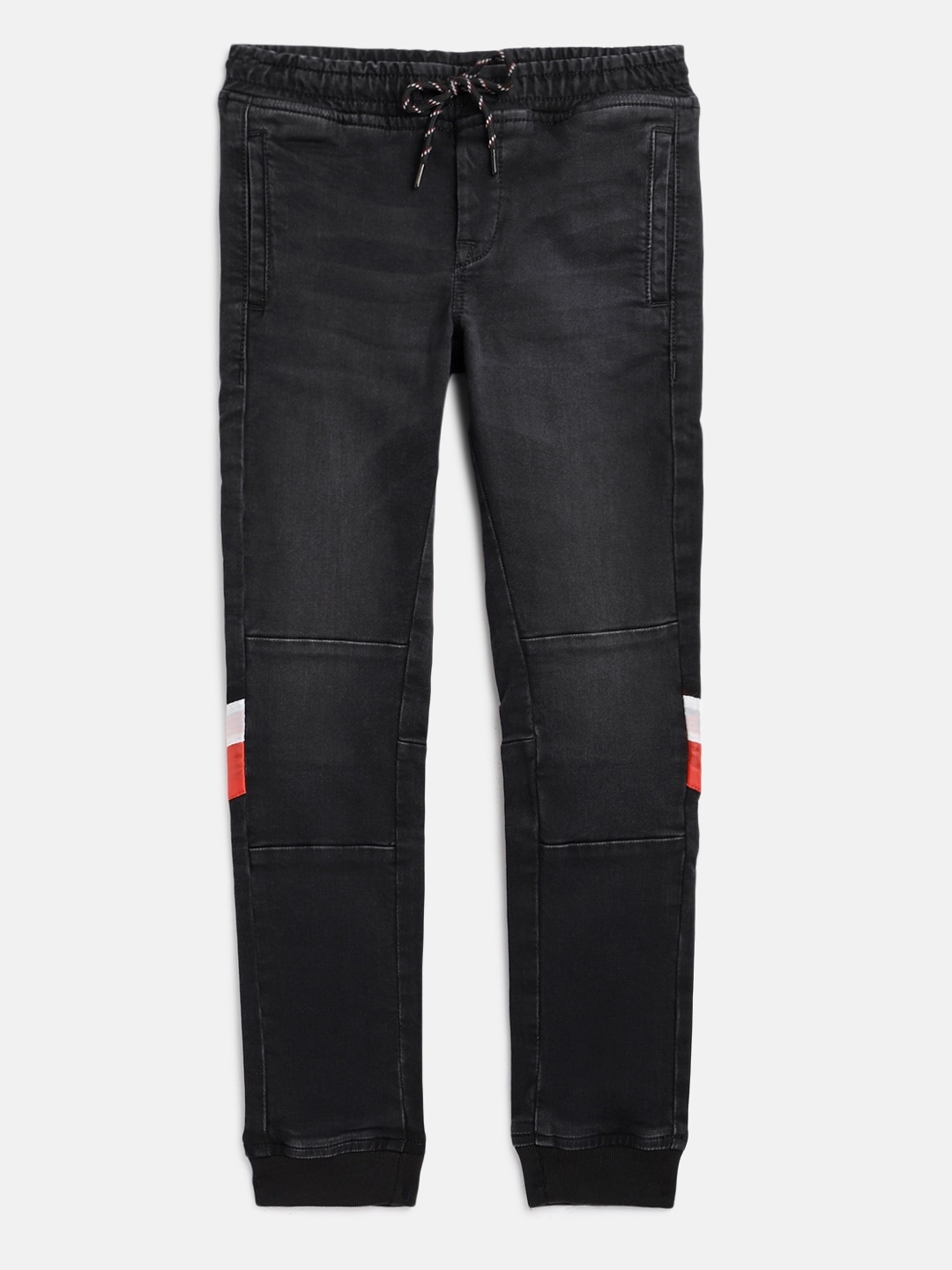 

Jack & Jones Boys Black Low-Rise Clean Look Stretchable Jogger Jeans