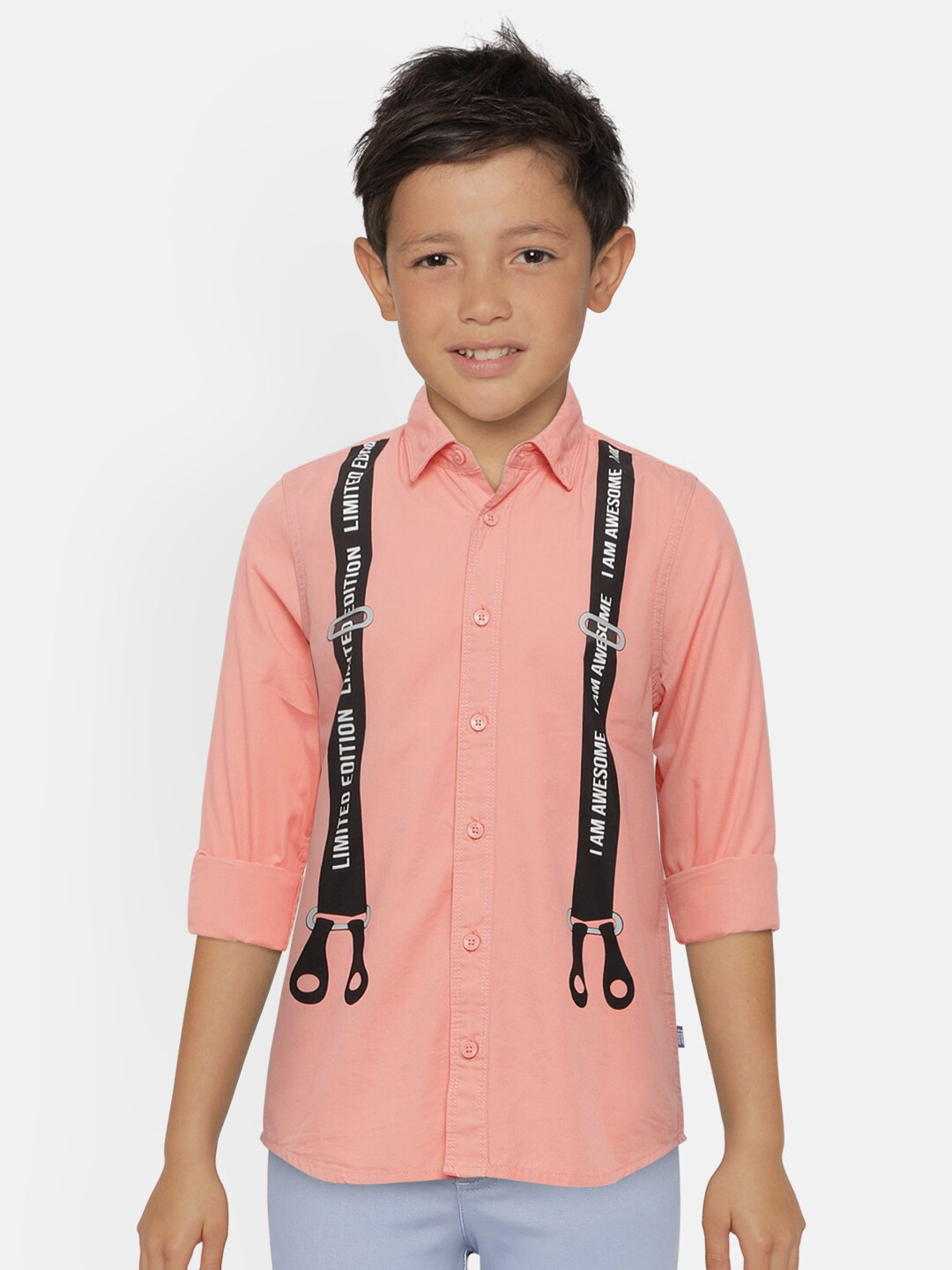 

Jack & Jones Boys Pink Printed Casual Shirt