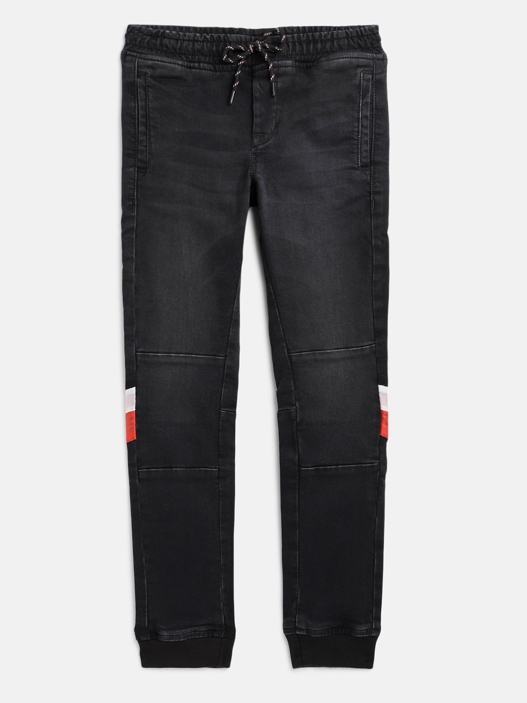 

Jack & Jones Boys Black Low-Rise Clean Look Stretchable Jogger Jeans